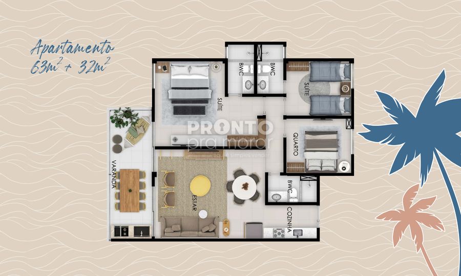 Apartamento à venda com 2 quartos, 89m² - Centro,Ipojuca