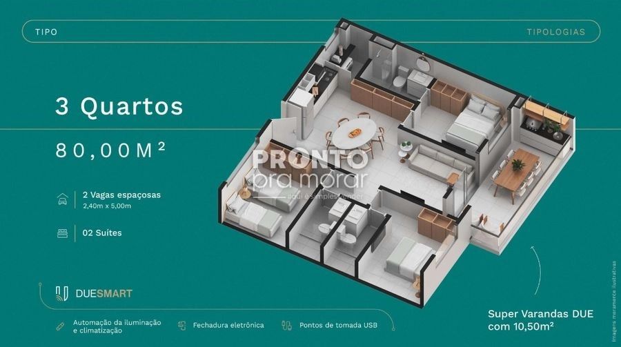 Apartamento com 3 quartos em Carneiros - Leve Imoveis