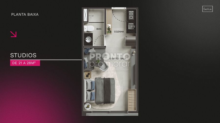 Studio com 1 quarto em Piedade - Leve Imoveis