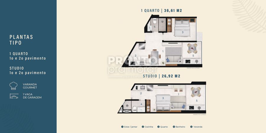 Apartamento, 1 quarto, 36 m² - Foto 1