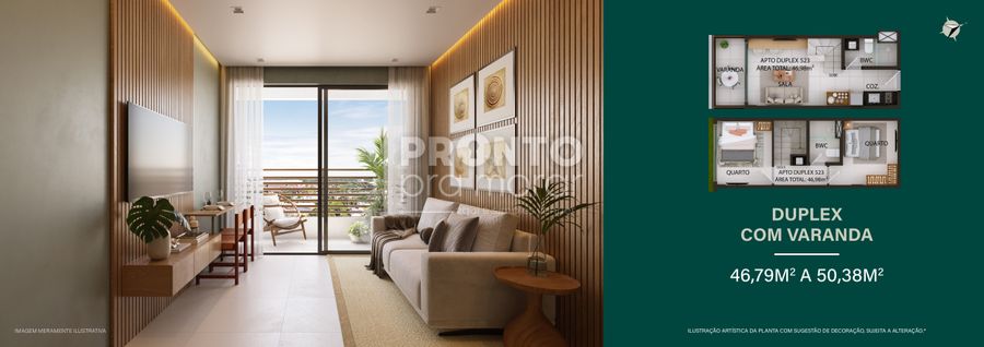 Apartamento à venda com 2 quartos, 46m² - Carneiros ,Tamandaré