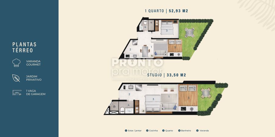 Studio com 1 quarto em Carneiros - Leve Imoveis