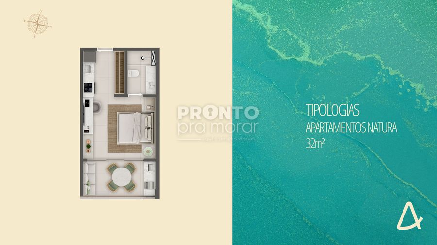 Apartamento, 1 quarto, 32 m² - Foto 1