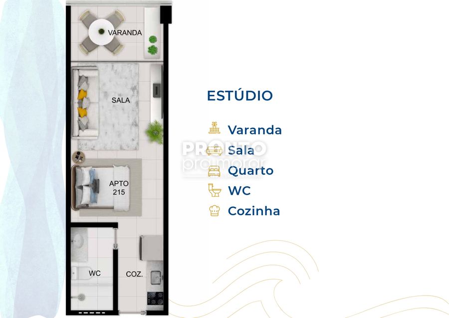 Flat com 1 quarto em Carneiros - Leve Imoveis