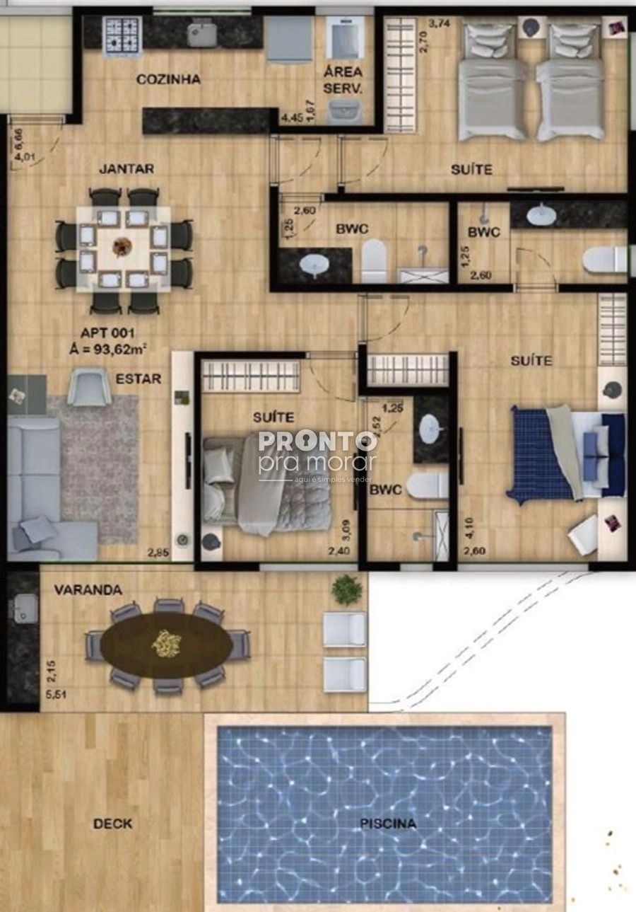 Apartamento à venda com 3 quartos, 93m² - Carneiros,Tamandaré