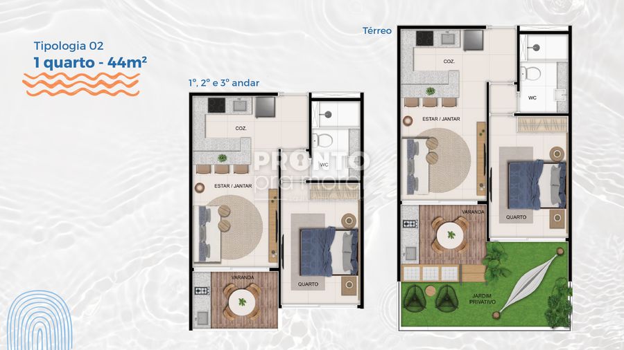 Apartamento à venda com 1 quarto, 44m² - Praia dos Carneiros,Tamandaré
