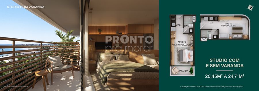 Apartamento, 1 quarto, 23 m² - Foto 2